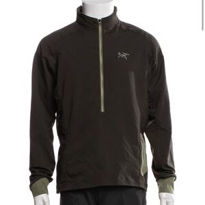 Arc'teryx Black and Green Half-Zip Pullover